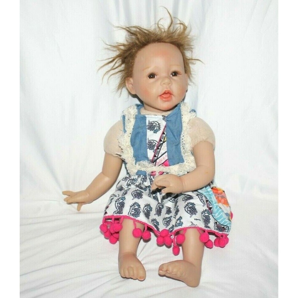 Mama Dolls NPK Collection Reborn Silicone Baby Doll 20" Eyes Open Clothes Heavy